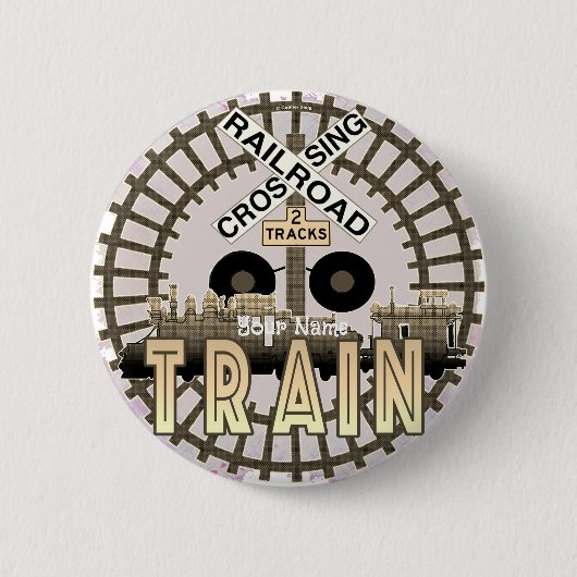 Oude Trein   Ronde Button 5,7 Cm (Voorkant)
