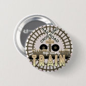 Oude Trein   Ronde Button 5,7 Cm (Voorkant /achterkant)