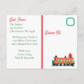 Oude Trein Twee Foto Sjabloon Kerstmis (Achterkant)