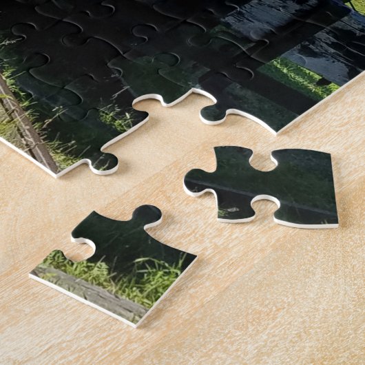 Oude treinlocomotief Quincy-mijn Hancock Michigan Legpuzzel (Zijkant)