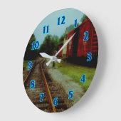 Oude treinmotor grote klok (Hoek)