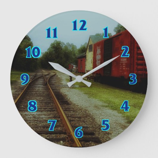 Oude treinmotor grote klok (Voorkant)