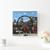 Oude treinmotor vierkante klok (Huis)