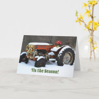 oude trekker sneeuw Boerderij stijl kerst