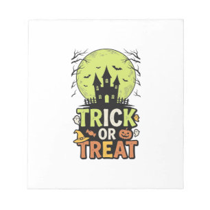 Oude Trick or Treat Spoken Huis Halloween Des Notitieblok