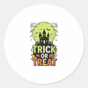 Oude Trick or Treat Spoken Huis Halloween Des Ronde Sticker