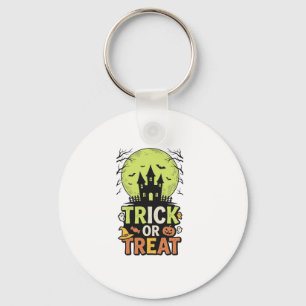 Oude Trick or Treat Spoken Huis Halloween Des Sleutelhanger