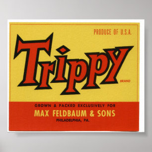 oude trippy-fruitkratenlabels poster