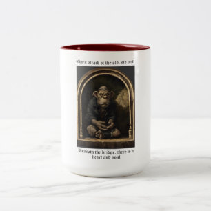 Oude trol tweekleurige koffiemok