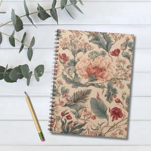 Oude Tropische Bloemen Bloemen Antiek Notitieboek