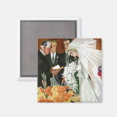 Oude trouwerij, Bruid Bruidegom Jonggehuwden Magneet (Voorkant / Achterkant)