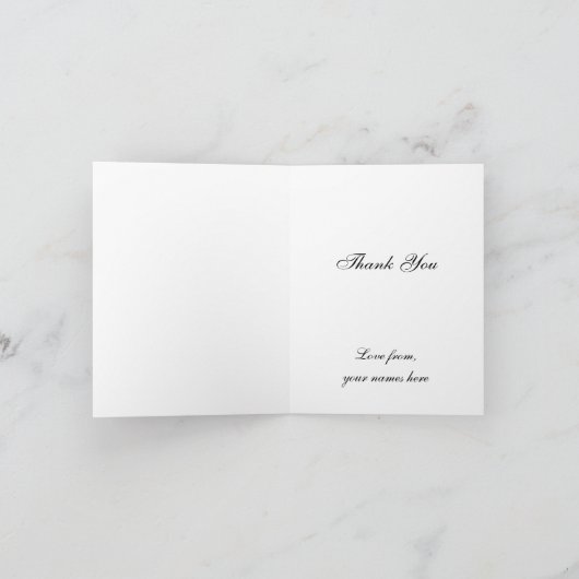 Oude trouwerij, Retro bruid en bruidegom kussen Bedankkaart (Binnen)