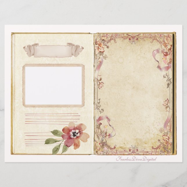 Oude trouwrommel journaal scrapbook pagina 7 & 8 (Voorkant)