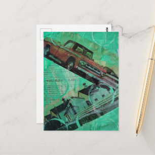 Oude Truck en Schuren Collage Briefkaart