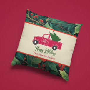 Oude Truck Gelukkig Kerstfeest Kussen