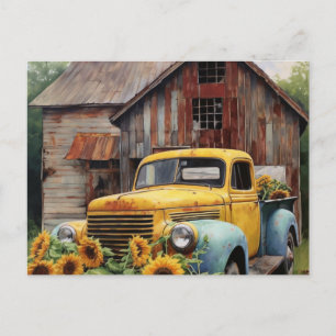Oude Truck Scenery Briefkaart
