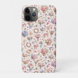 Oude Tuin Bloempatroon | Romantische Rozen iPhone 11 Pro Hoesje