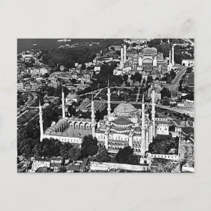 Oude Turkije Istanbul blauwe moskee overzicht Briefkaart