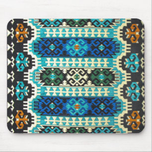 Oude Turkse Kilim Tapijt Vloerkleed Blauw Groen Muismat