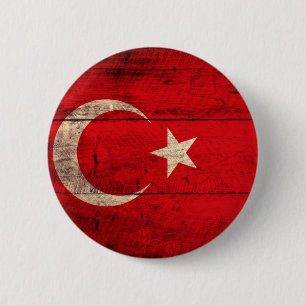 Oude Turkse vlag Ronde Button 5,7 Cm