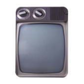 Oude tv magneet (Verticaal)