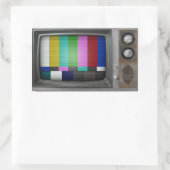 Oude tv rechthoekige sticker (Tas)
