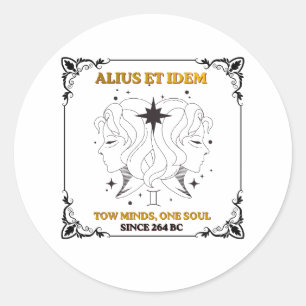Oude Tweelingen Zodiac tarotkaartposter Ronde Sticker