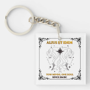 Oude Tweelingen Zodiac tarotkaartposter  Sleutelhanger