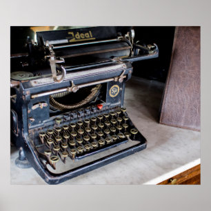 Oude typemachine poster