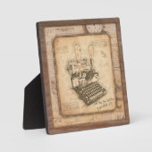 Oude  Typewriter. Auteur / Schrijver Gift Fotoplaat (Voorkant)