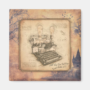 Oude Typewriter. Auteur / Schrijver Gift Magneet