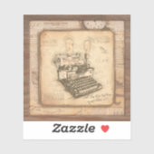 Oude Typewriter. Auteur / Schrijver Gift Sticker (Vel)