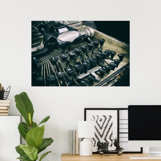 OUDE TYPEWRITER POSTER (Thuiskantoor)