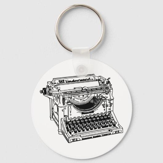 Oude Typewriter Sleutelhanger (Achterkant)
