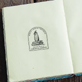 Oude uil aangepast Van de bibliotheek van Rubberstempel