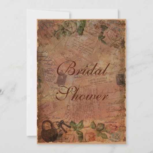 Oude uitnodiging met slot en sleutels (Voorkant)