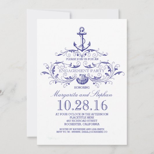 oude uitnodiging voor ankernautische engagementsfe (Voorkant)