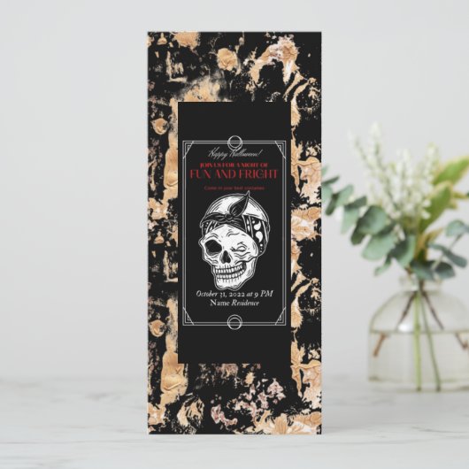 Oude uitnodiging voor Halloween - Verkleedfeest (Staand voorkant)