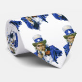 Oude Uncle Sam met sterrenhoed en geweer in patrio Stropdas (Opgerold)