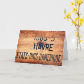 Oude  US Wooden Shipping Crate groet 3 Kaart (Gele Bloem)