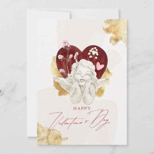 Oude Valentijn Cupido Engel Feestdagenkaart (Voorkant)