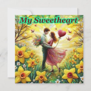Oude Valentijn ~MIJN LIEFJE ~ Stel ~ Feestdagenkaart