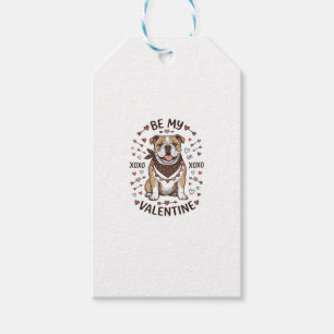 Oude Valentijnsdag Bulldog XOXO Shirt Ontwerp_1 Cadeaulabel