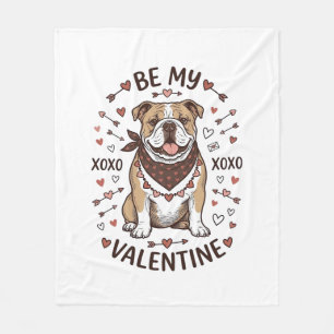 Oude Valentijnsdag Bulldog XOXO Shirt Ontwerp_1 Fleece Deken