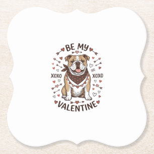 Oude Valentijnsdag Bulldog XOXO Shirt Ontwerp_1 Kartonnen Onderzetters