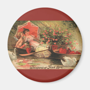 Oude Valentijnsdag cherubijn met harten uit het Vi Magneet
