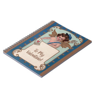 Oude Valentijnsdag, cherubijn met liefdesbrieven Notitieboek