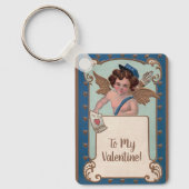 Oude Valentijnsdag, cherubijn met liefdesbrieven Sleutelhanger (Voorkant)