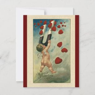 Oude Valentijnsdag, Cherubijn met magneet harten Feestdagenkaart