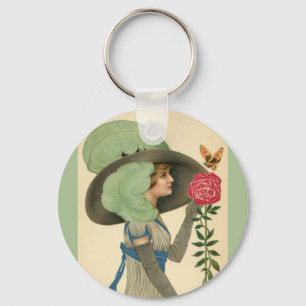 Oude Valentijnsdag, Dame Rode Roos Vlinder Sleutelhanger